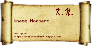 Kness Norbert névjegykártya