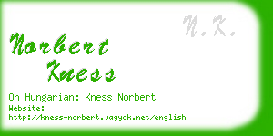 norbert kness business card